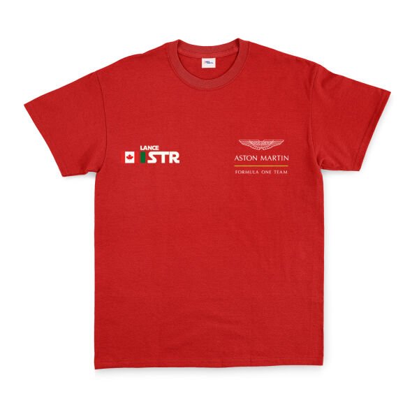 Lance Stroll Name Tag Aston Martin Tişört L - Kırmızı