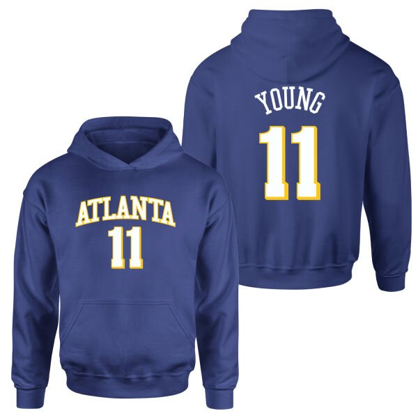 Trae Young 11 Atlanta Jersey Hoodie XL - İndigo Mavisi