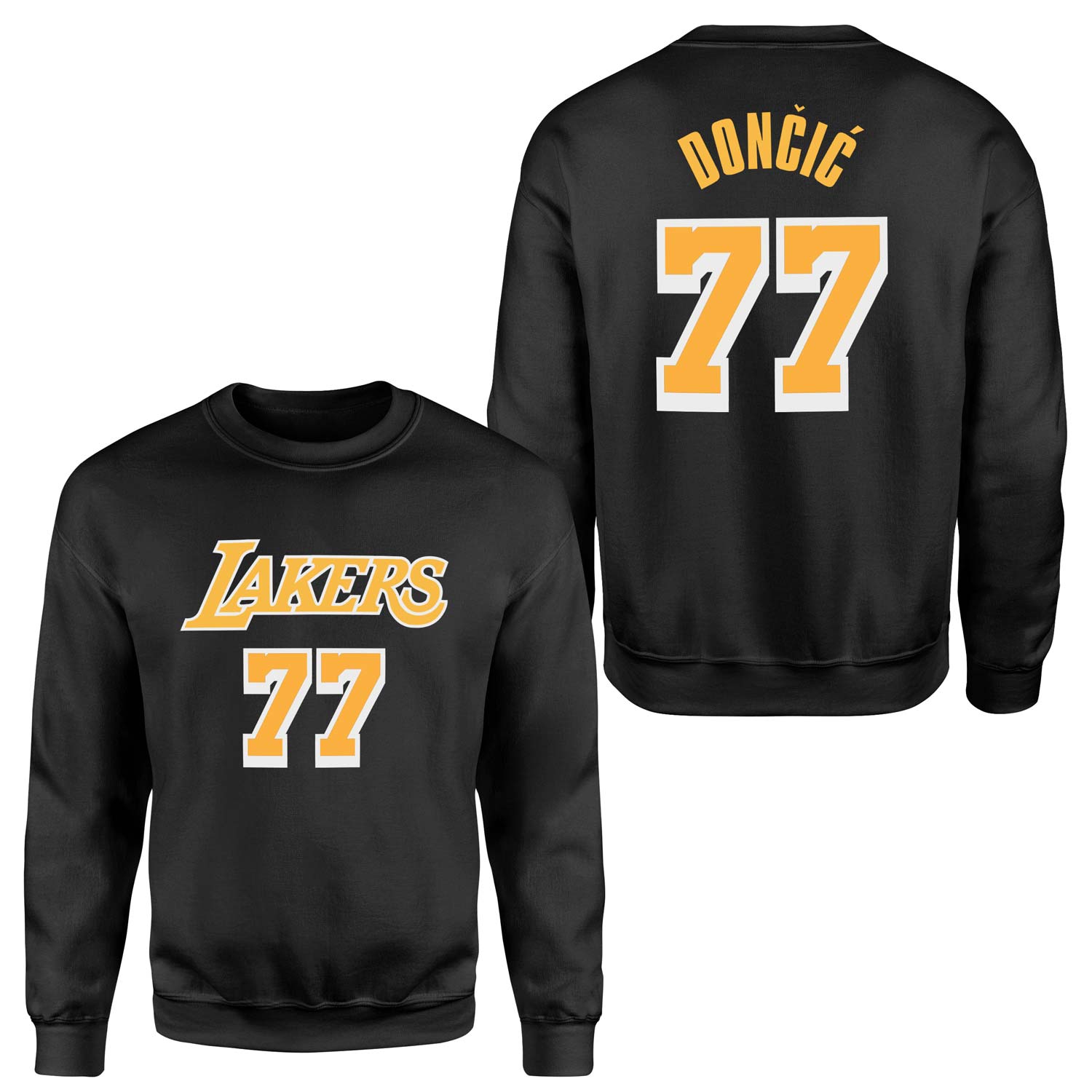 Luka Doncic 77 Lakers White Sweatshirt XL - Siyah