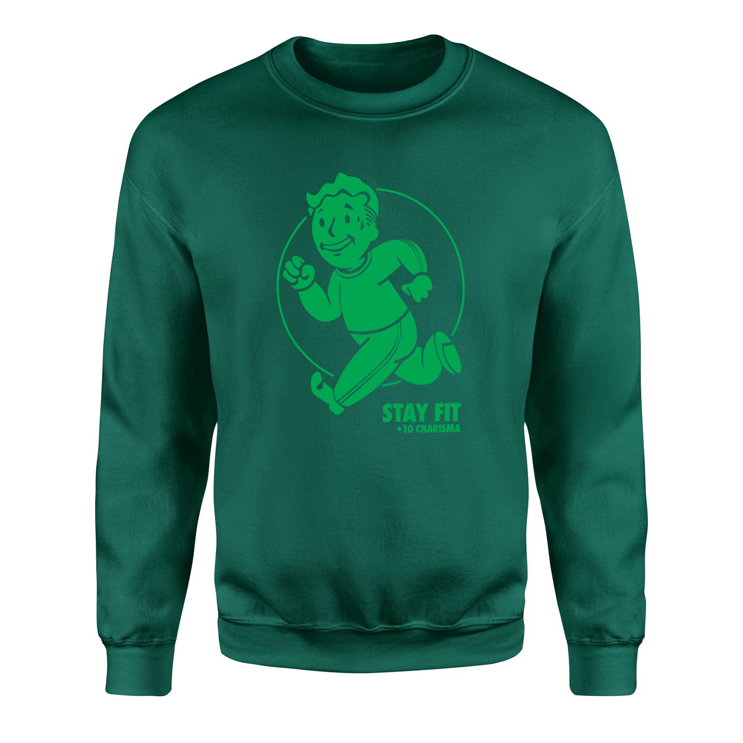 Vault Boy Stay Fit Sweatshirt S - Nefti Yeşili