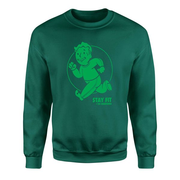Vault Boy Stay Fit Sweatshirt S - Nefti Yeşili