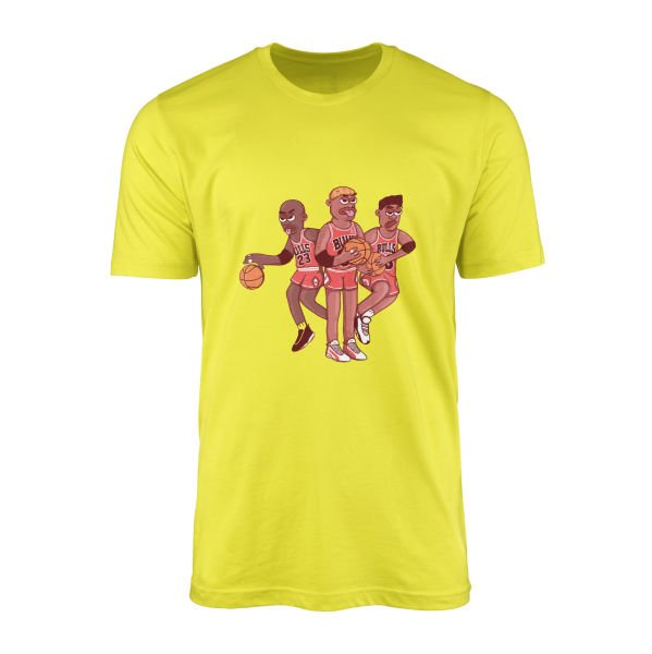 Jordan, Pippen, Rodman II Tişört L - Sarı