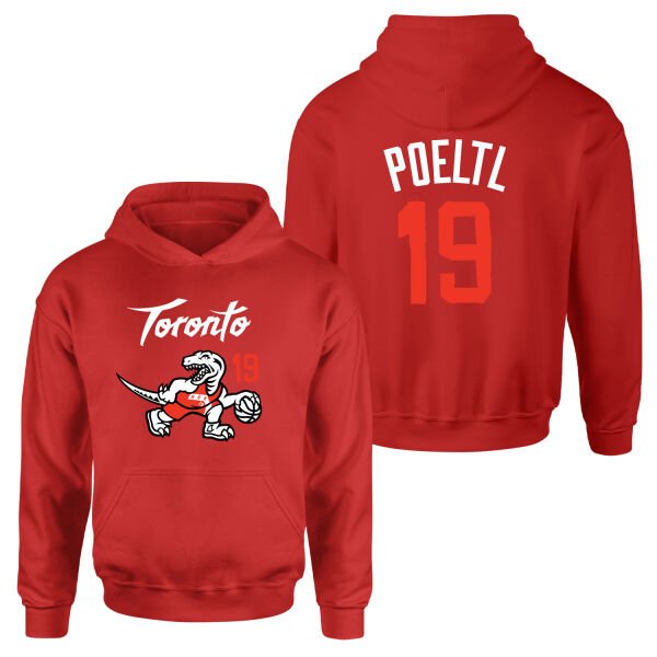 Jakob Poeltl 19 City Edition Raptors Hoodie S - Kırmızı