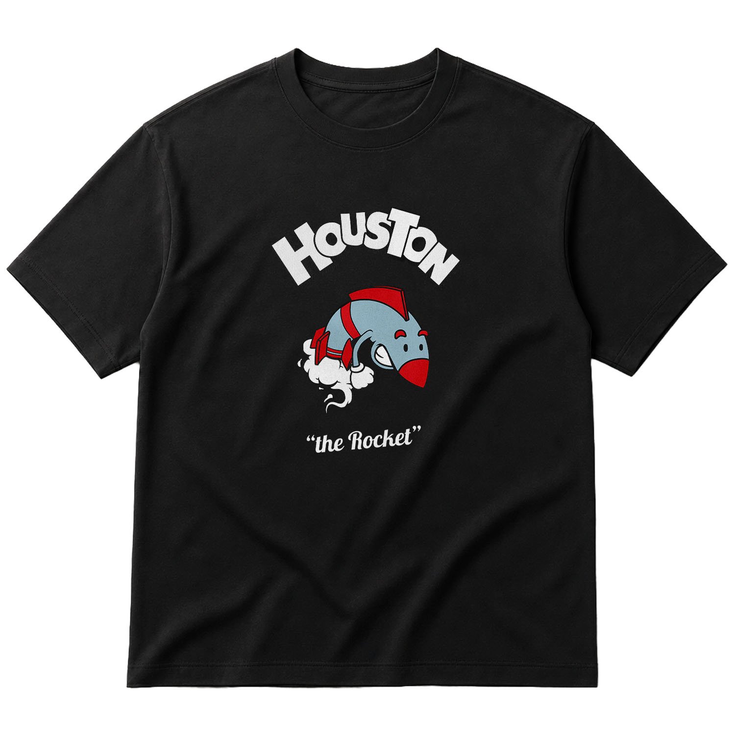 Houston Cartoon Oversize Tişört L - Siyah