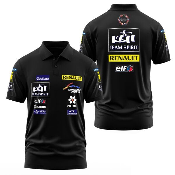 Renault Team Spirit Vintage Teamline Polo Tişört M - Siyah