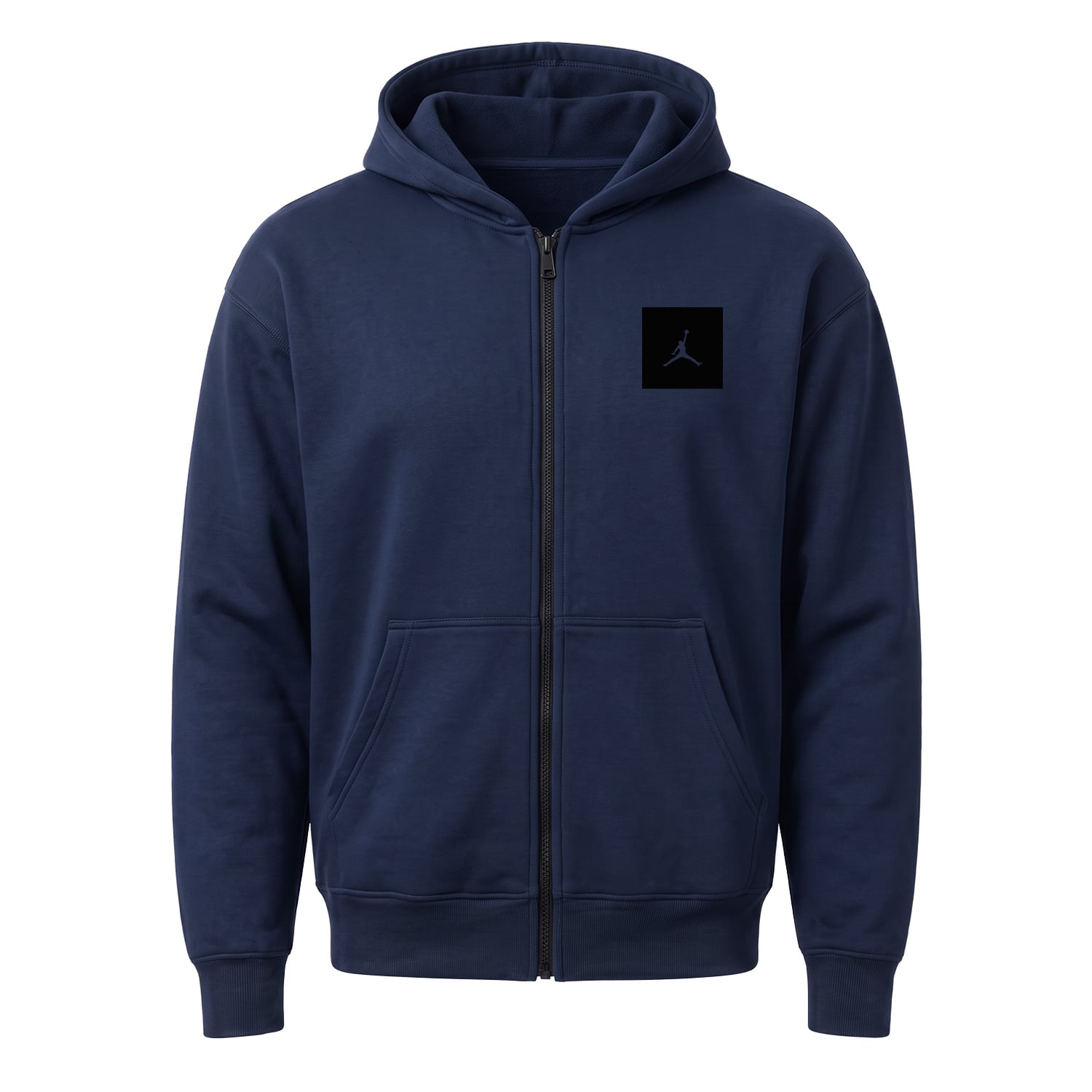 Air Jordan Black Patch Fermuarlı Kapüşonlu Sweatshirt