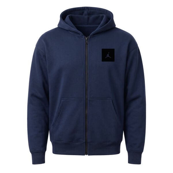 Air Jordan Black Patch Fermuarlı Kapüşonlu Sweatshirt