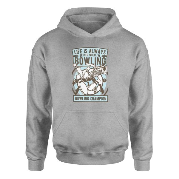 Bowling Champion Hoodie XL - Gri