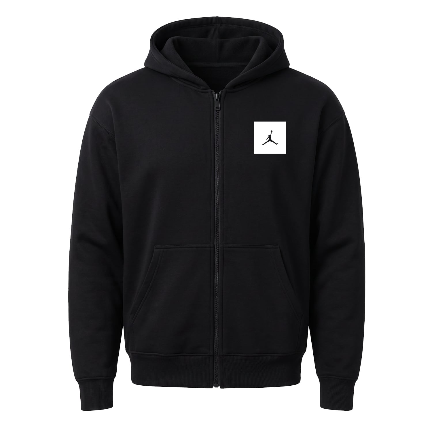 Air Jordan White Patch Fermuarlı Kapüşonlu Sweatshirt