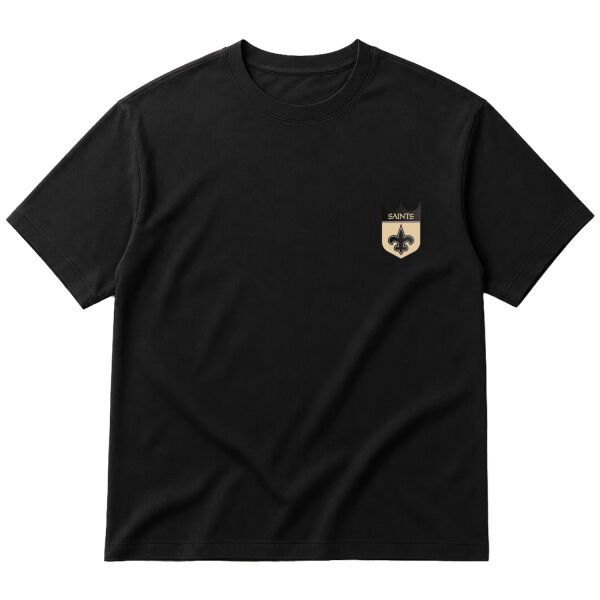 New Orleans Saints Badge Oversize Tişört S - Siyah