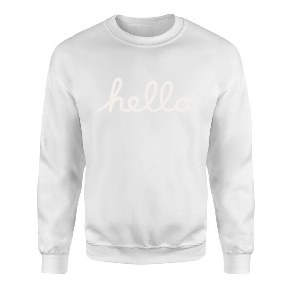 Hello Sweatshirt XXL - Beyaz