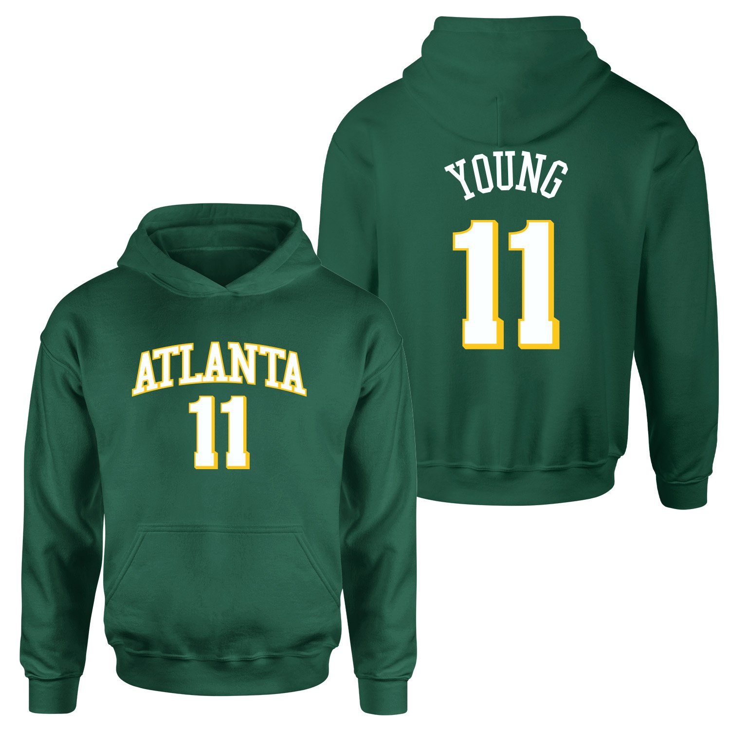 Trae Young 11 Atlanta Jersey Hoodie XXL - Nefti Yeşili