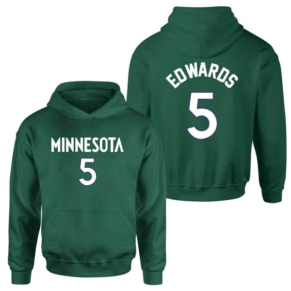 Anthony Edwards Minnesota Jersey Hoodie L - Nefti Yeşili