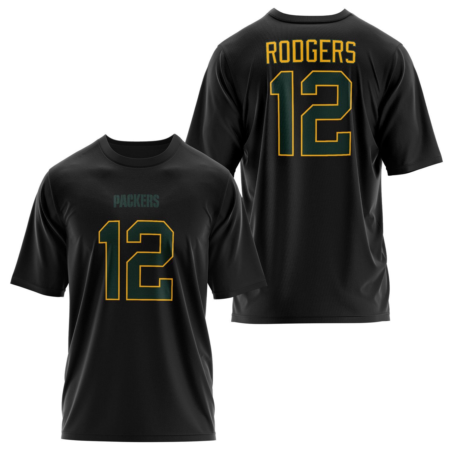 Aaron Rodgers Green Bay Packers Oversize Tişört XL - Siyah