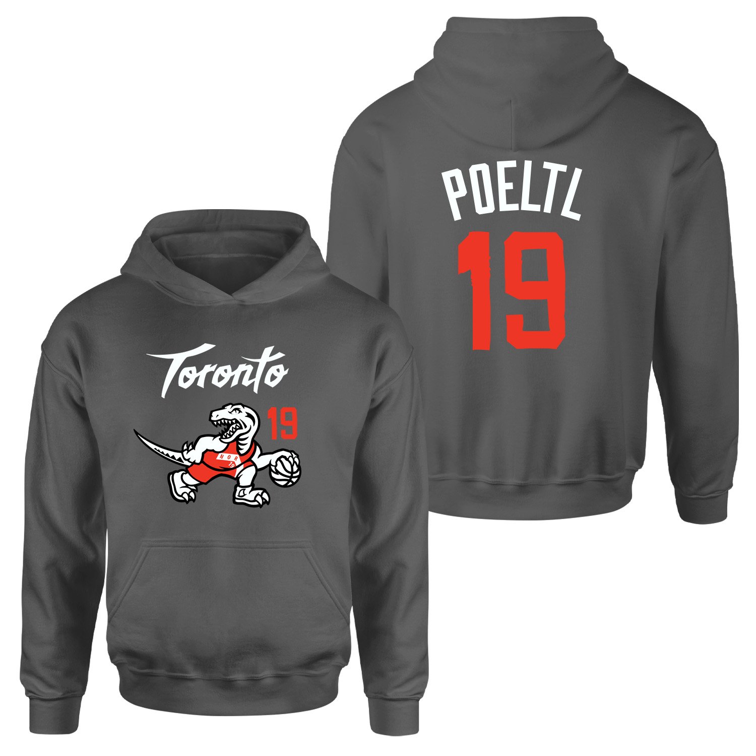 Jakob Poeltl 19 City Edition Raptors Hoodie L - Füme