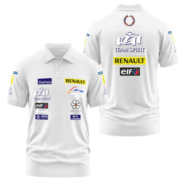 Renault Team Spirit Vintage Teamline Polo Tişört L - Beyaz