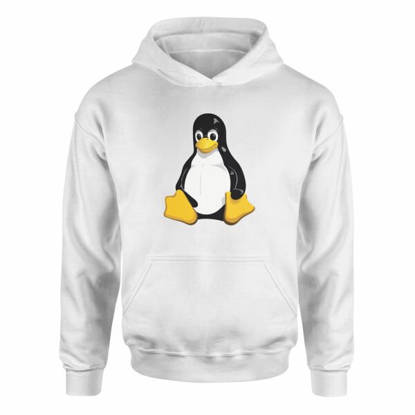 Linux Tux Hoodie XL - Beyaz