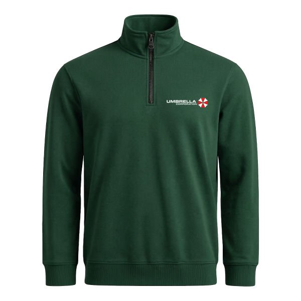 Umbrella Corporation Resident Evil Yarım Fermuarlı Sweatshirt S - Nefti Yeşili