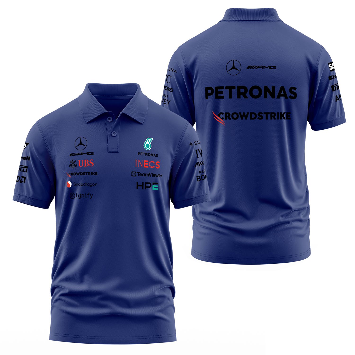 Mercedes AMG Petronas 2026 Teamline Polo Tişört S - İndigo Mavisi
