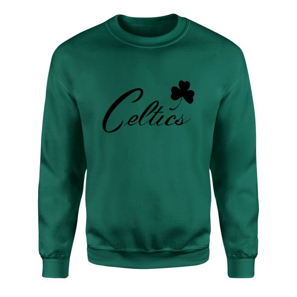 Celtics Cursive B Sweatshirt XL - Nefti Yeşili
