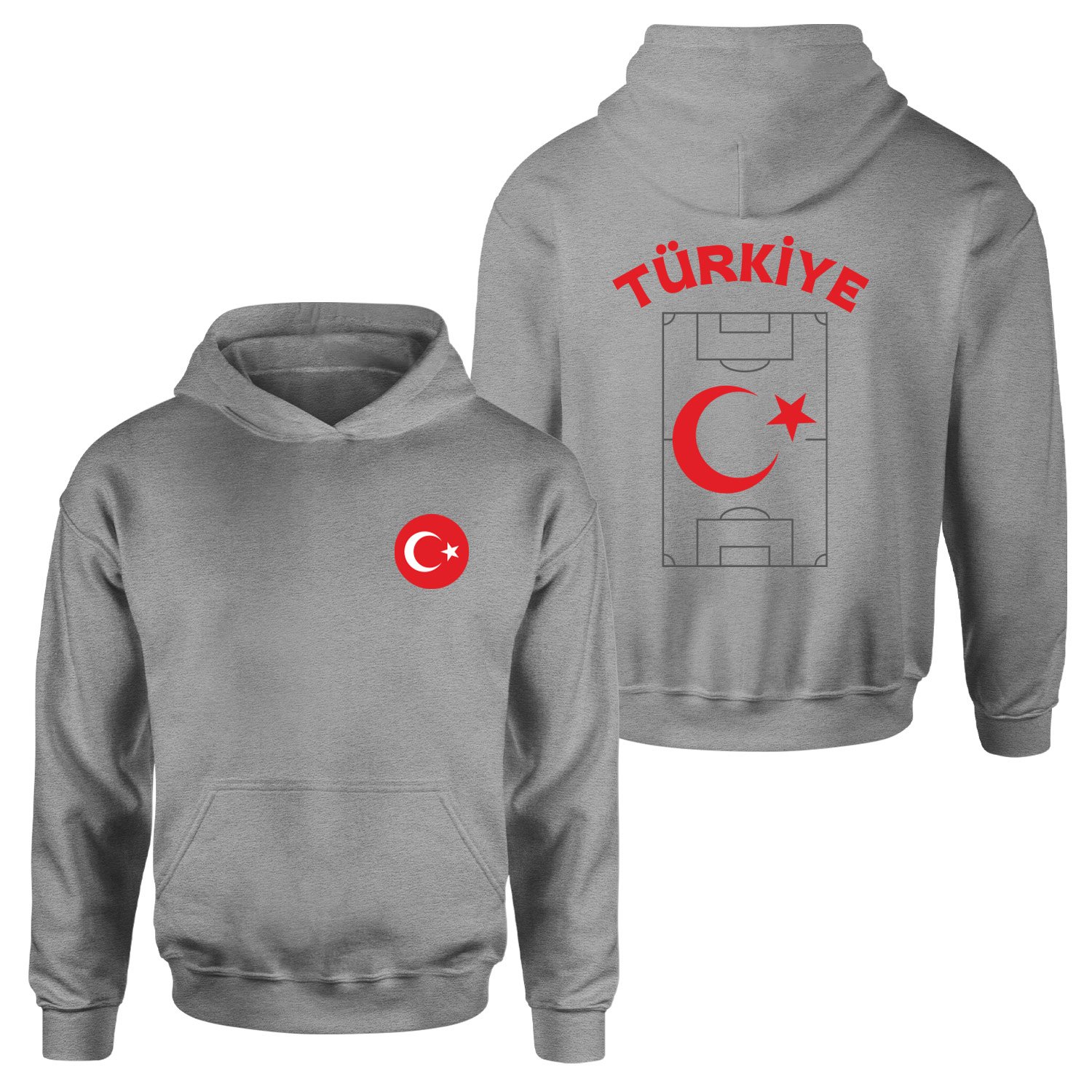 Türkiye Dünya Kupası 2026 Hoodie M - Gri