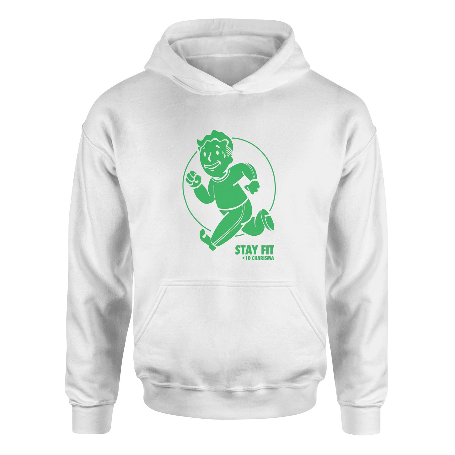 Vault Boy Stay Fit Hoodie M - Beyaz