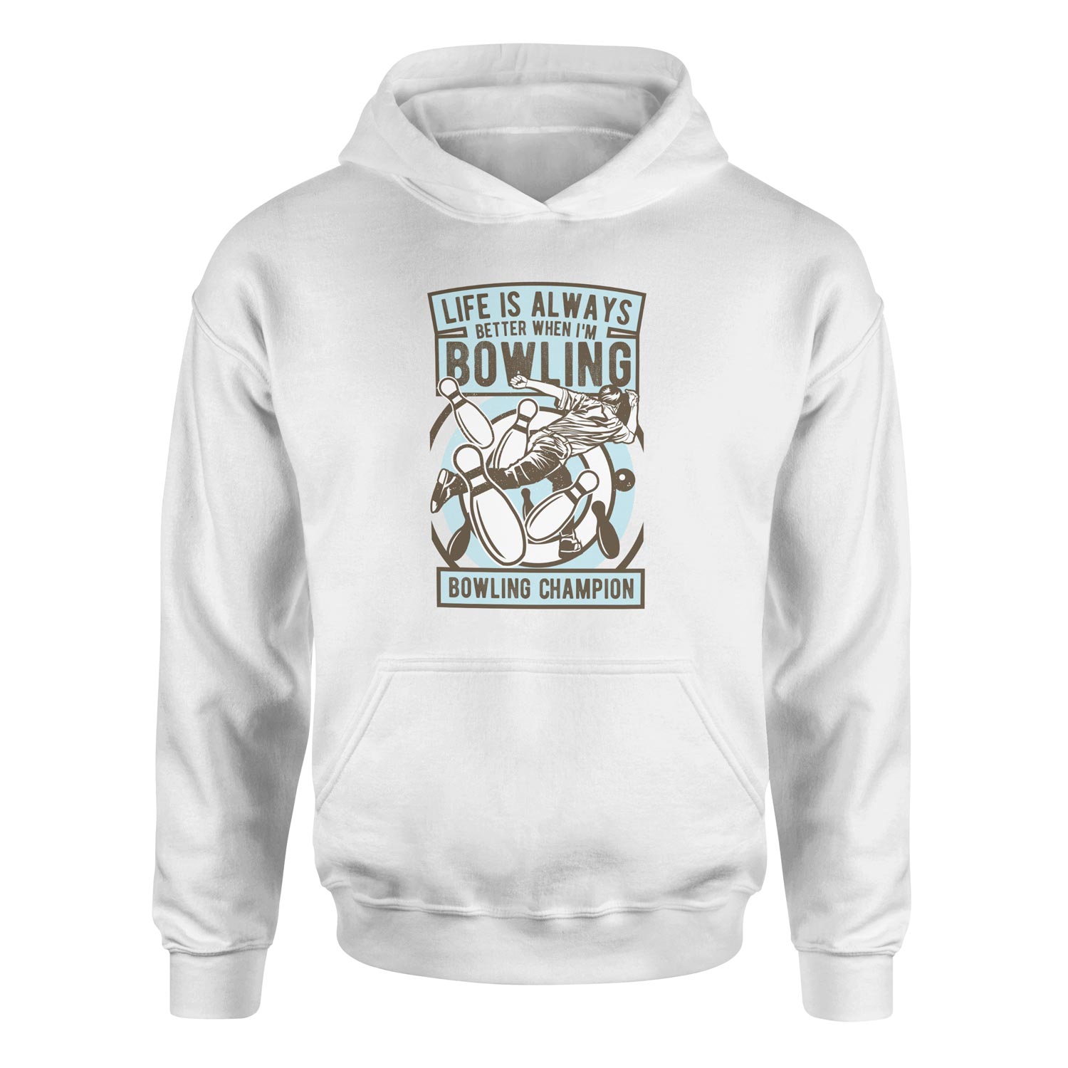 Bowling Champion Hoodie L - Beyaz