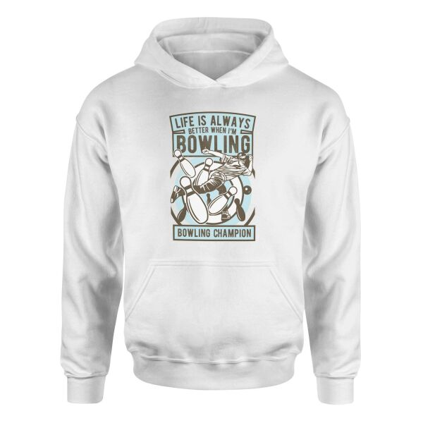 Bowling Champion Hoodie L - Beyaz