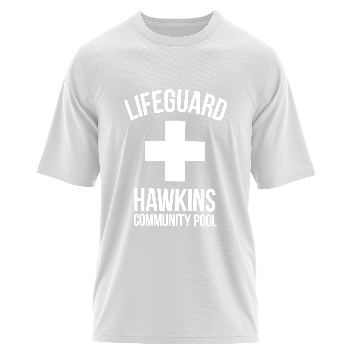 Hawkins Community Pool Lifeguard Oversize Tişört S - Beyaz