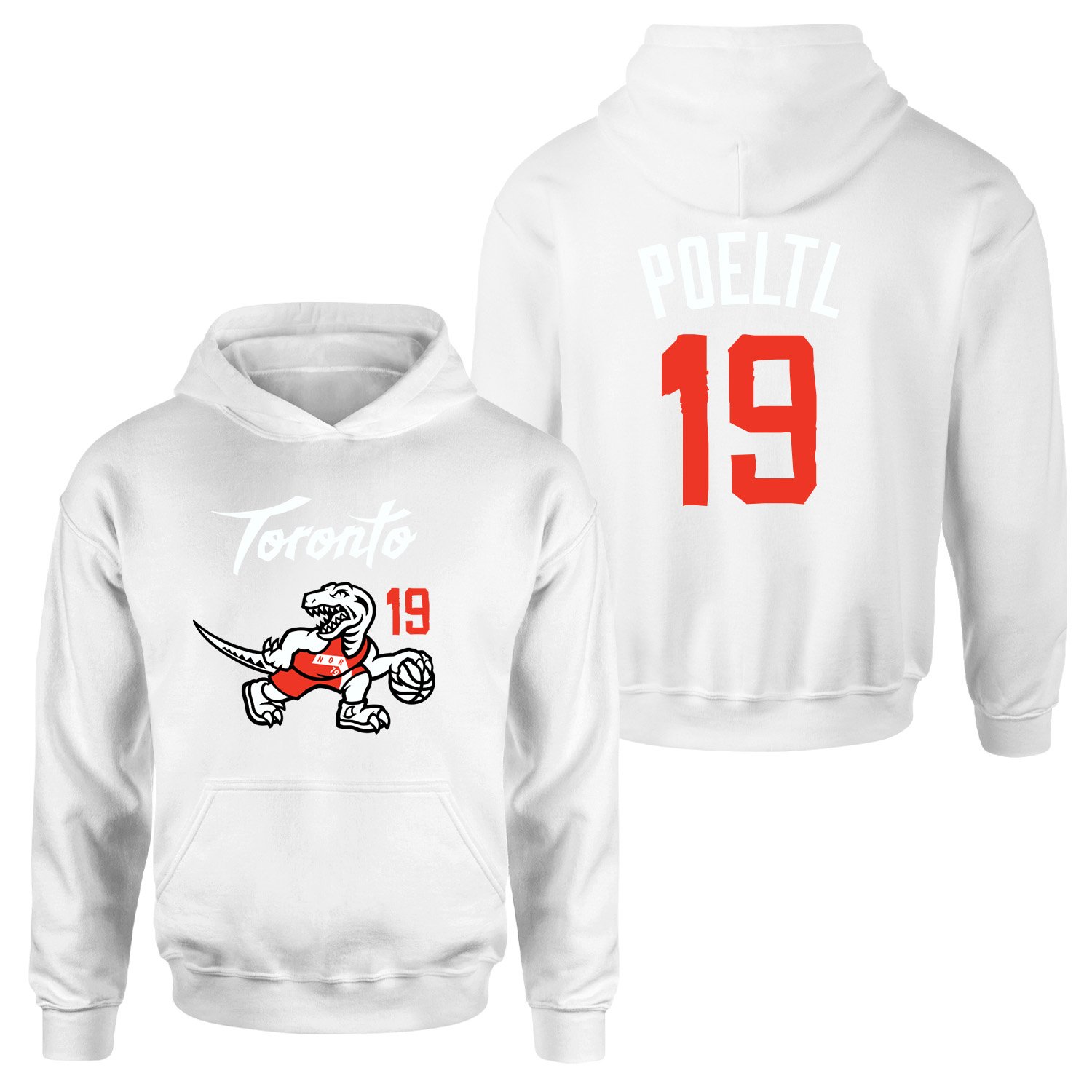 Jakob Poeltl 19 City Edition Raptors Hoodie L - Beyaz