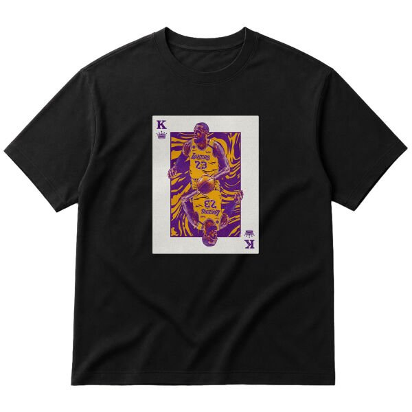 King James Card Oversize Tişört L - Siyah