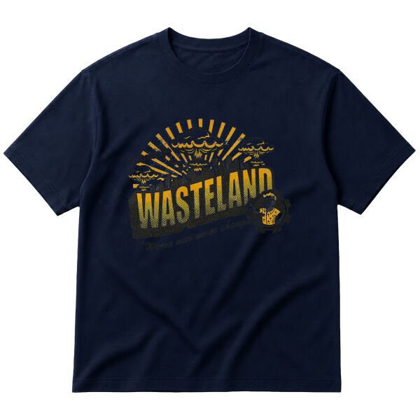 Greetings from the Wasteland Oversize Tişört M - İndigo Mavisi