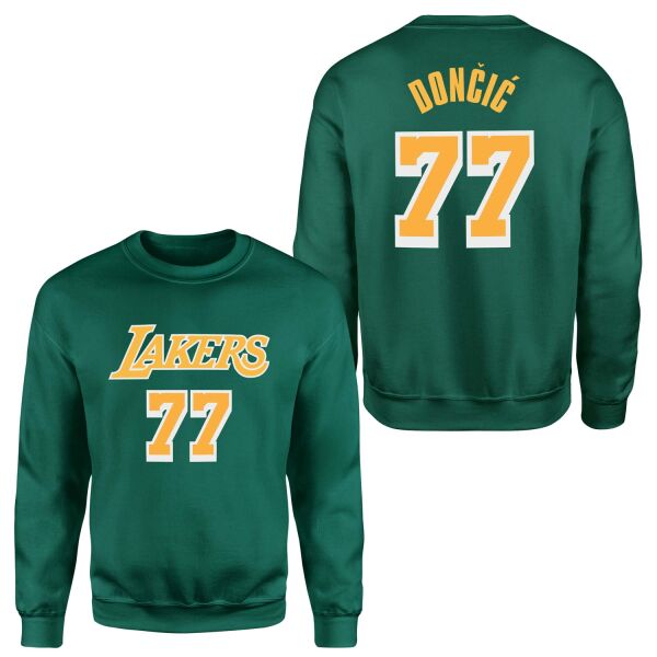 Luka Doncic 77 Lakers White Sweatshirt XL - Nefti Yeşili