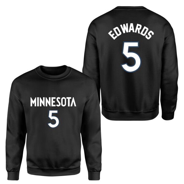 Anthony Edwards Minnesota Jersey Sweatshirt S - Siyah