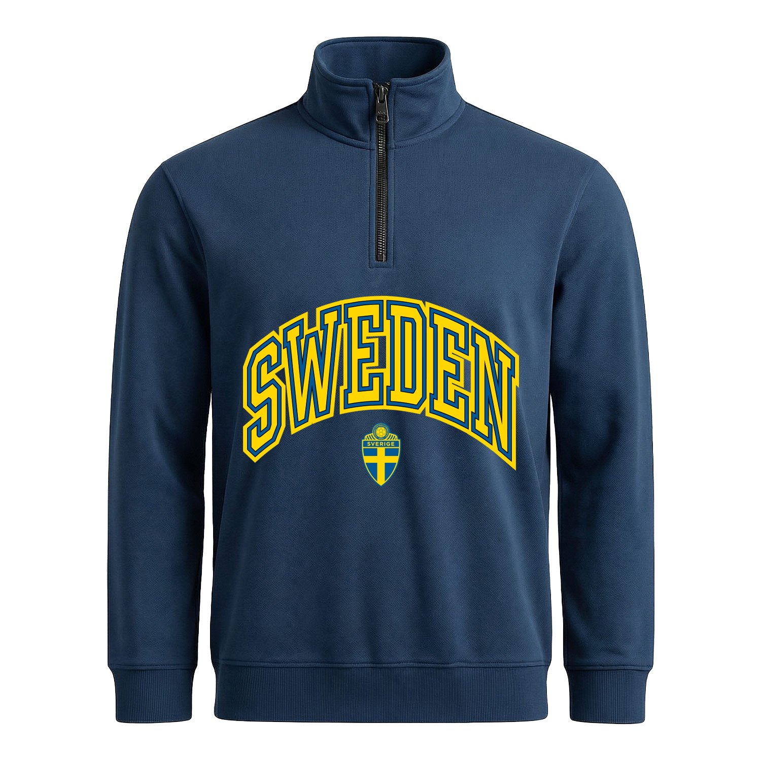 İsveç 2026 Varsity Yarım Fermuarlı Sweatshirt S - İndigo Mavisi