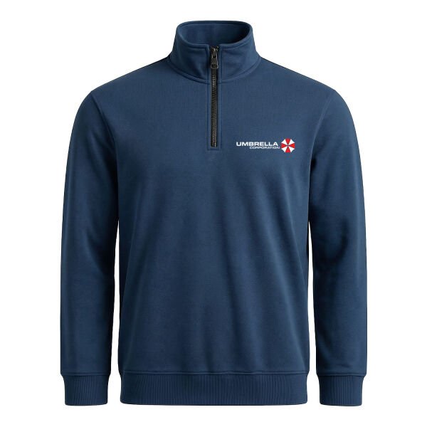 Umbrella Corporation Resident Evil Yarım Fermuarlı Sweatshirt L - İndigo Mavisi