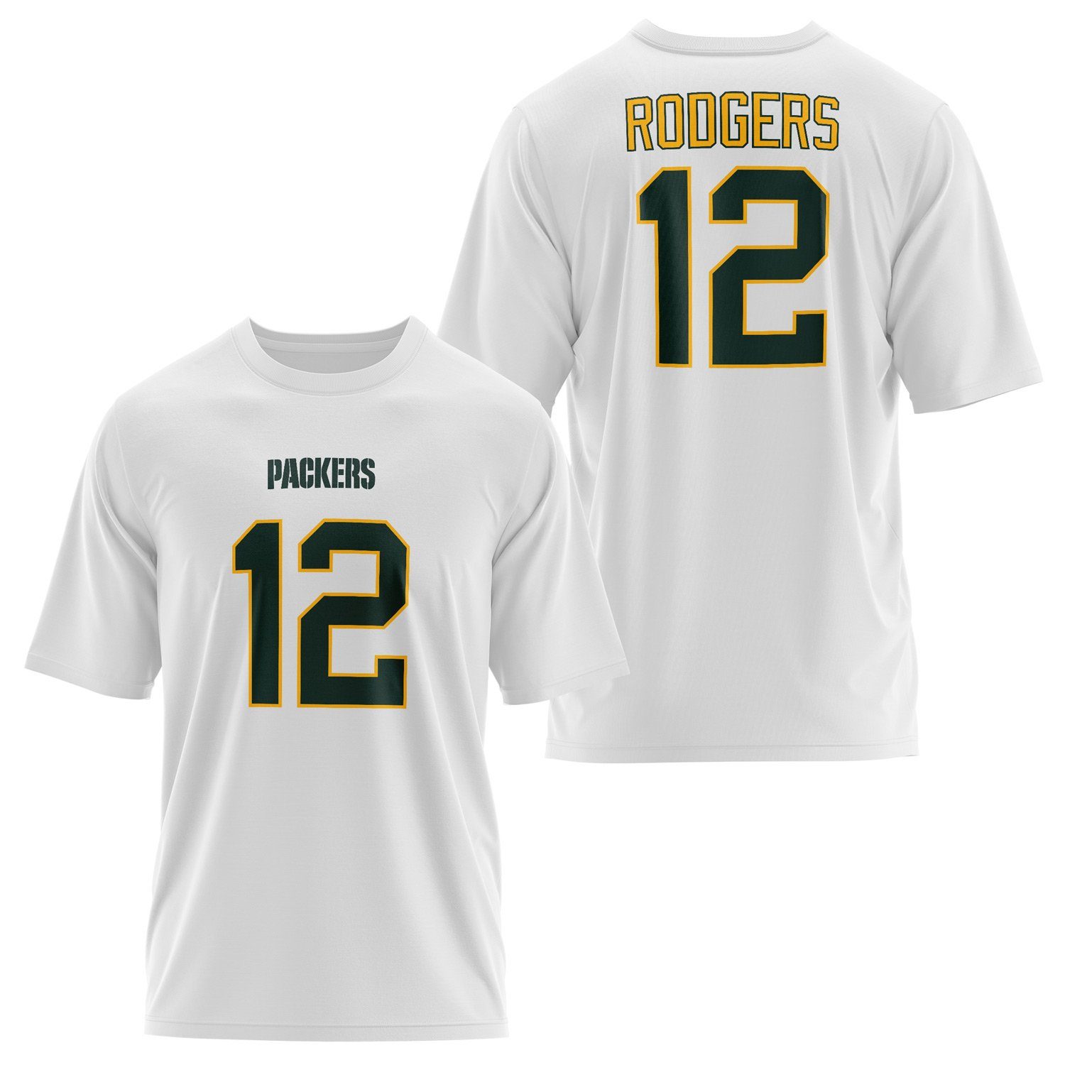 Aaron Rodgers Green Bay Packers Oversize Tişört S - Beyaz