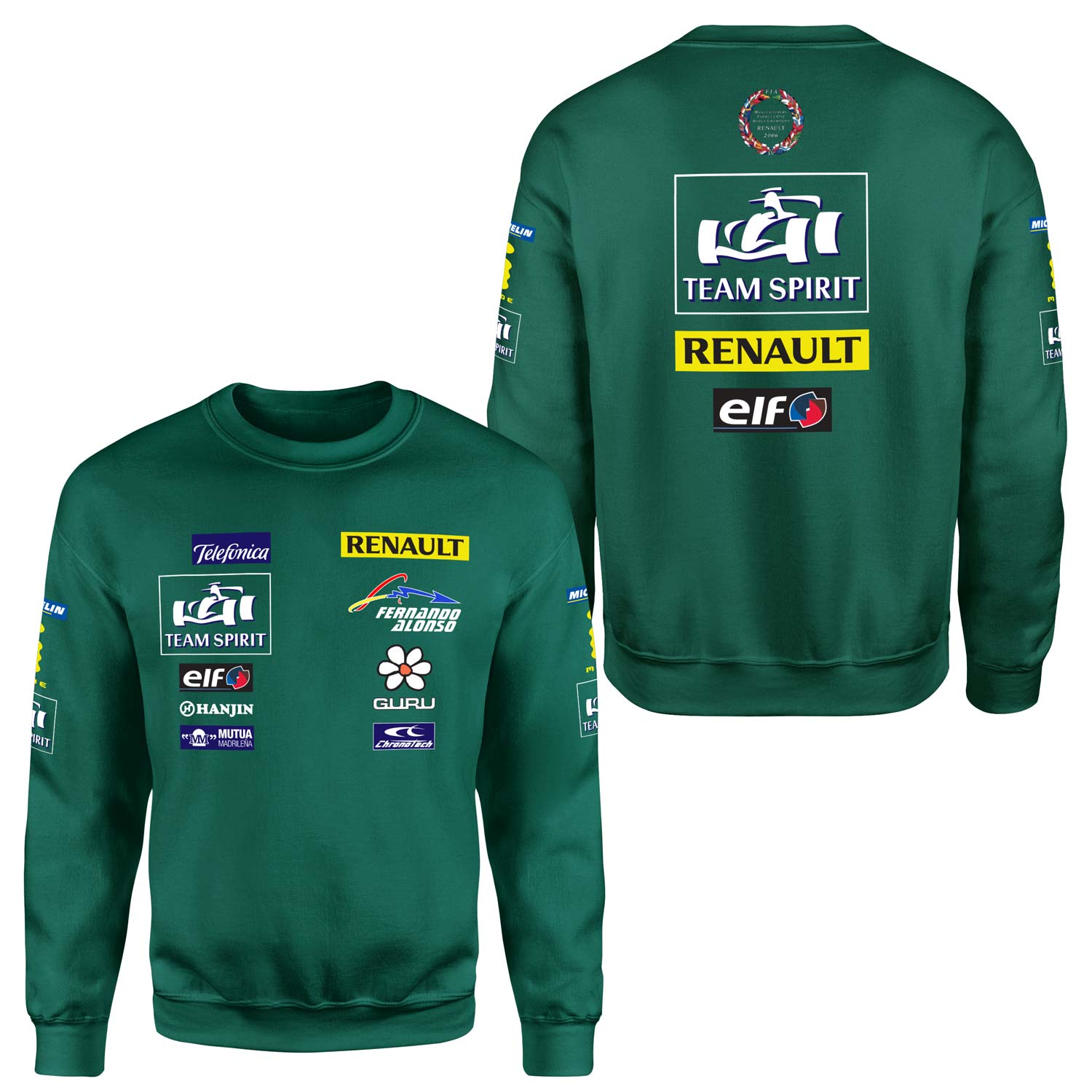 Renault Team Spirit Vintage Teamline Sweatshirt S - Nefti Yeşili