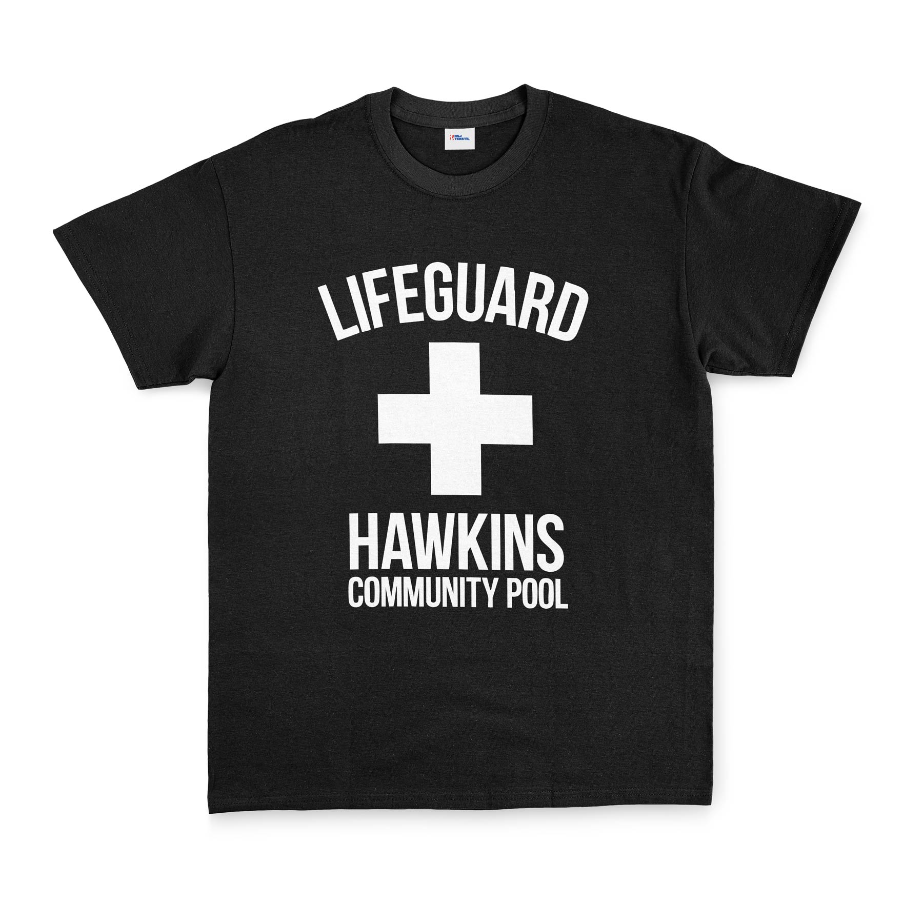 Hawkins Community Pool Lifeguard Tişört S - Siyah