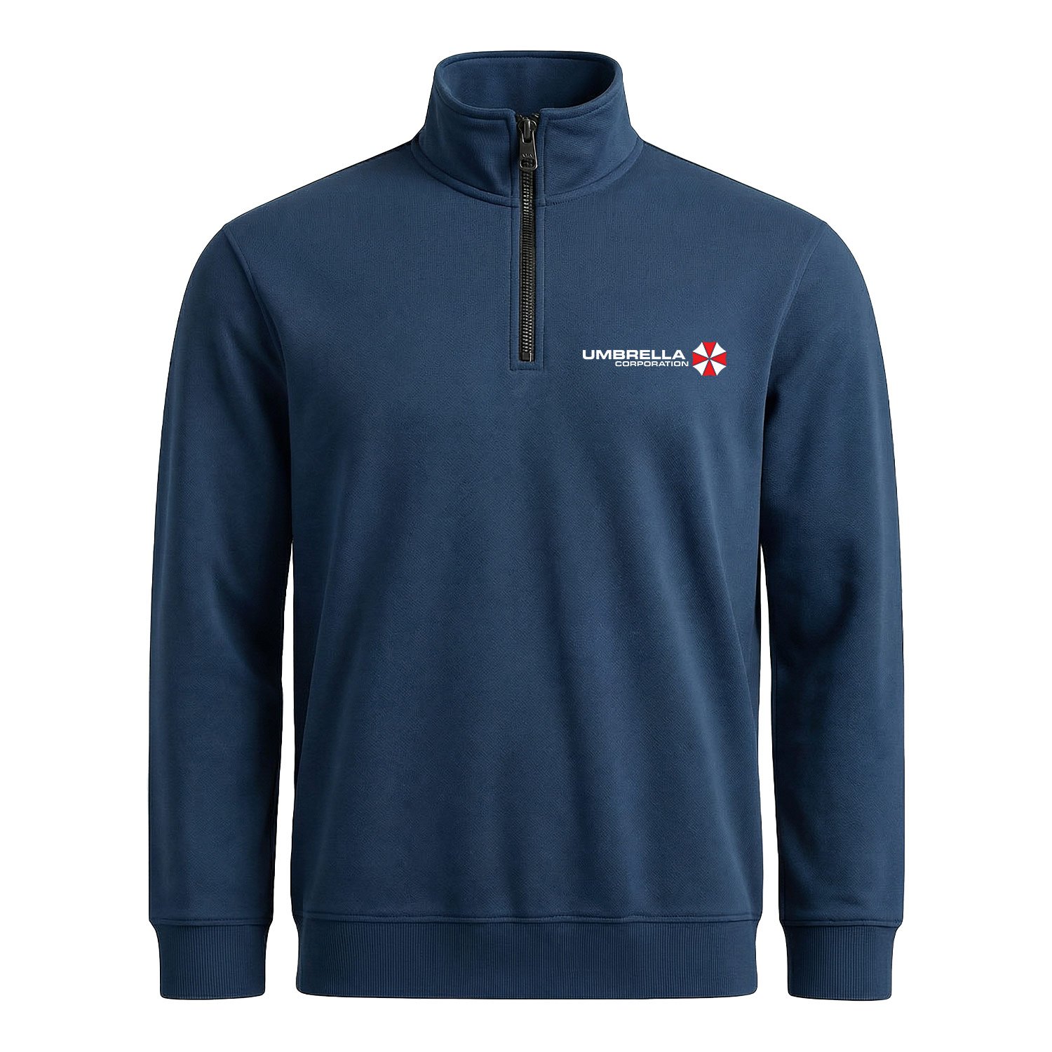 Umbrella Corporation Resident Evil Yarım Fermuarlı Sweatshirt XXL - İndigo Mavisi