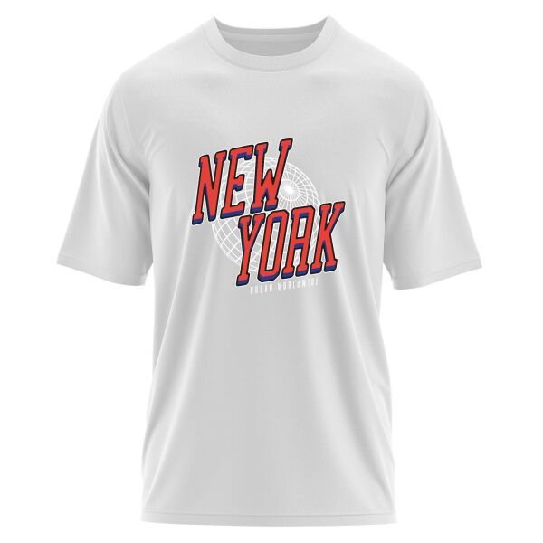 New York Oversize Tişört M - Beyaz