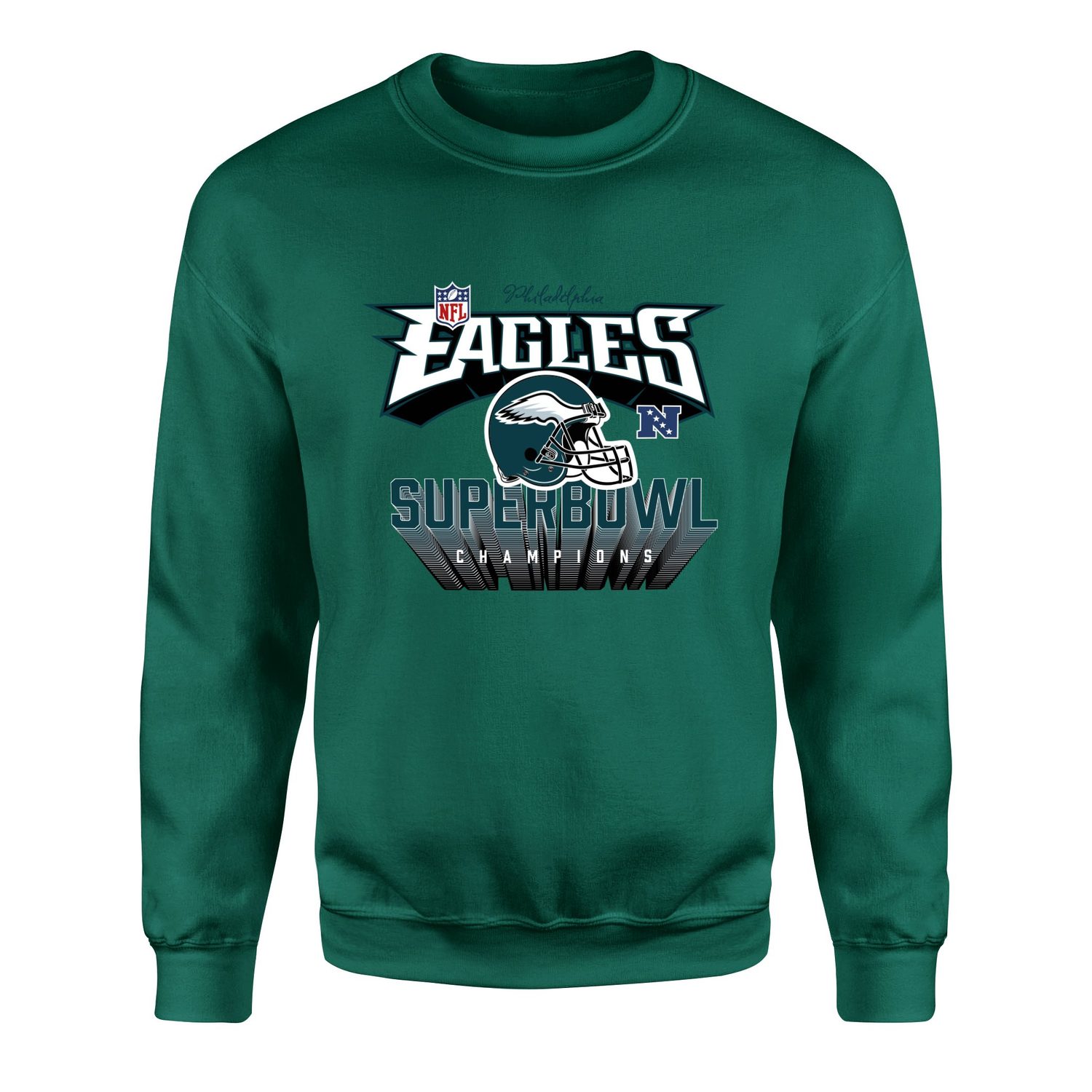 Philadelphia Eagles SB Champions Sweatshirt L - Nefti Yeşili