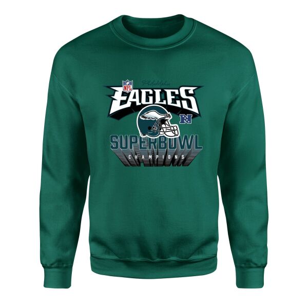 Philadelphia Eagles SB Champions Sweatshirt L - Nefti Yeşili