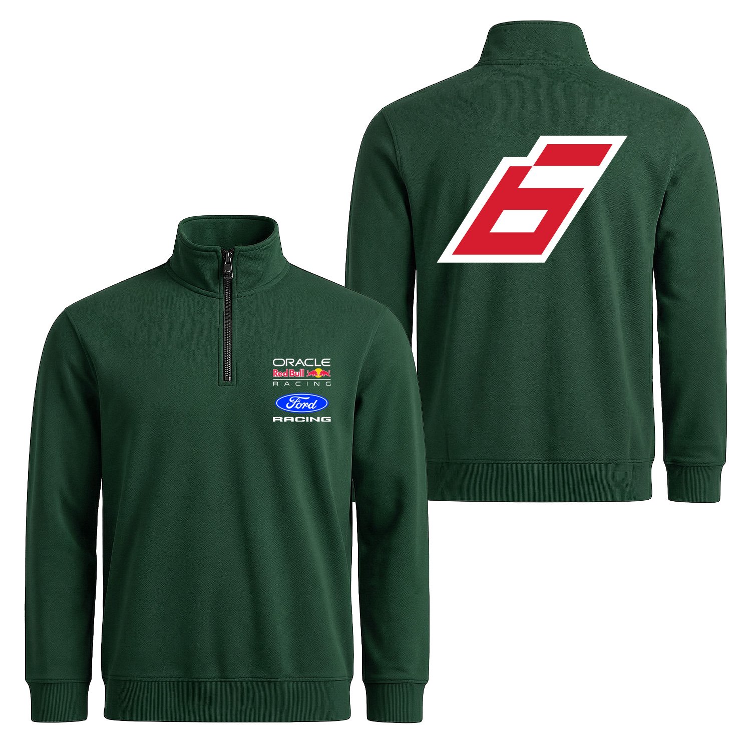 Isack Hadjar Red Bull Jersey Yarım Fermuarlı Sweatshirt XL - Nefti Yeşili