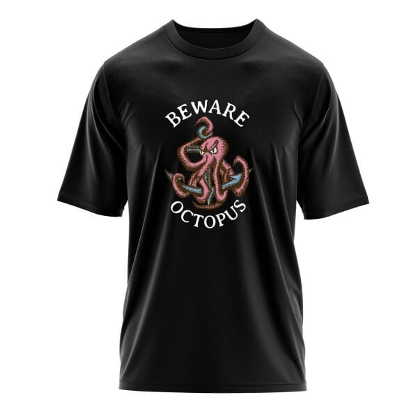 Beware Octopus Oversize Tişört