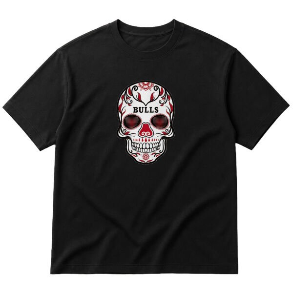 Bulls Skull Oversize Tişört S - Siyah