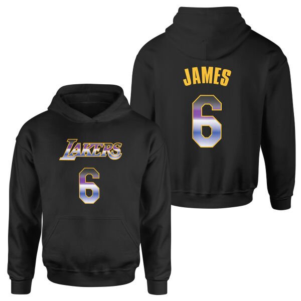 LeBron James 6 Lakers Gradient Forma Hoodie XL - Siyah