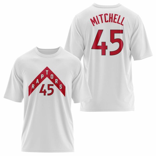 Davion Mitchell 45 Raptors Jersey Oversize Tişört M - Beyaz