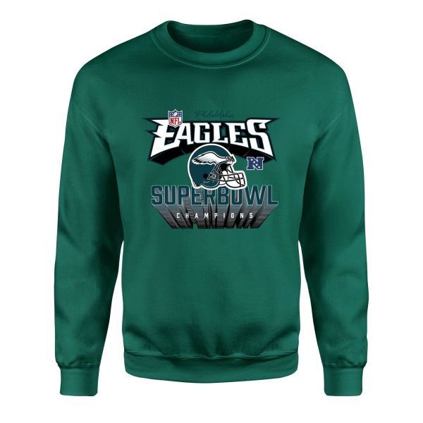 Philadelphia Eagles SB Champions Sweatshirt XL - Nefti Yeşili