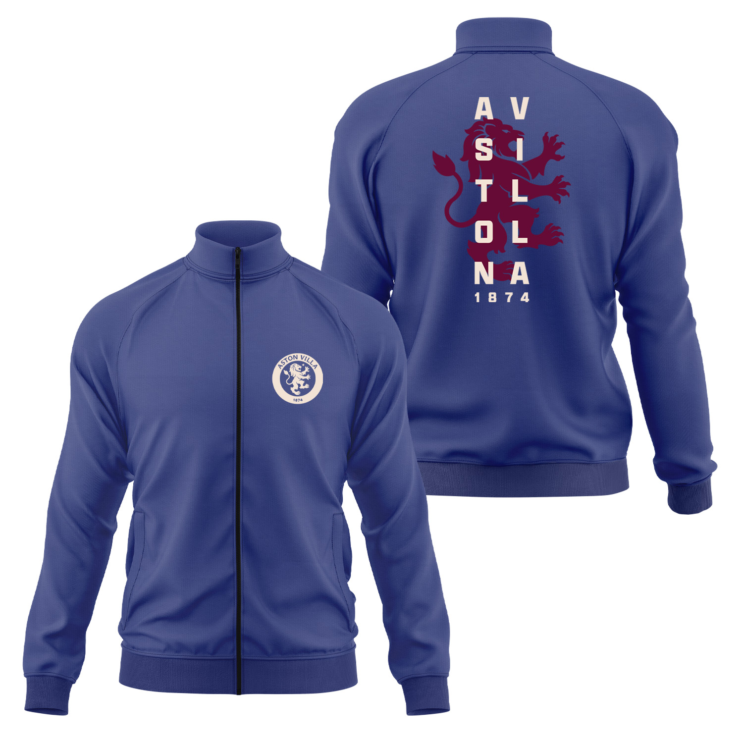 Aston Villa 1874 Heritage Fermuarlı Sweatshirt L - İndigo Mavisi